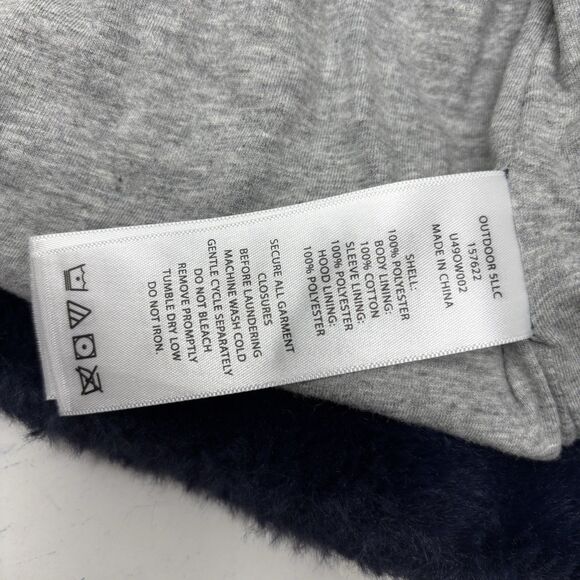 EDDIE BAUER Toddler Faux Fur Teddy Bear Plush Fuzzy Hoodie Blue Size 12-18 Mo - Picture 5 of 7